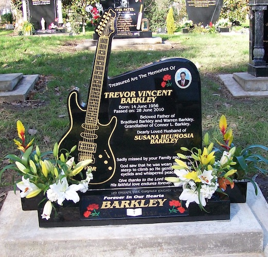 ELECTRIC GUITAR headstone on splay base